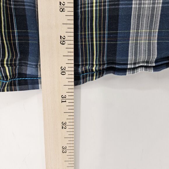 Prana Shirt Mens 2XL Blue Plaid Button Up Short Sleeve Outdoor Casual XXL - Picture 6 of 10